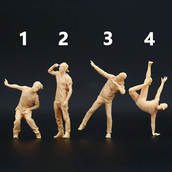 1/64 Živice Obrázok Street Dance Chlapci Rock Predstavujú Živice Model GK Model Miniatúrne scény model ornament Nezmontované Nevyfarbené DIY Hračka