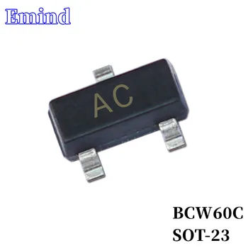 100ks BCW60C SMD Tranzistorov Stopu SOT-23 Silkscreen AC Typu NPN 32V/100mA Bipolárny Tranzistor Zosilňovač