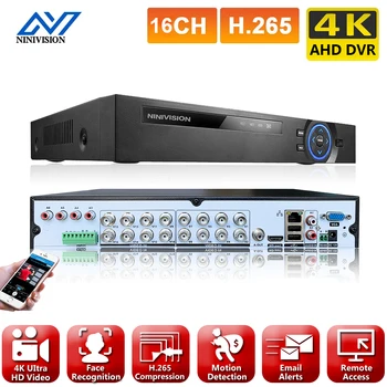 16CH 4K H. 265 Ultra HD 8MP 6 v 1 AHD DVR Rekordér AI Detekcia Tváre kamerový Bezpečnostný AHD TVI CVI IP Kamery