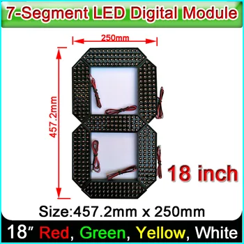 18 palcov 7-segmentové LED číslo modulu, Červená, žltá, zelená, biela, 4 Voliteľné farby,LED Digitálny modul,Ropa a plyn cena obrazovke