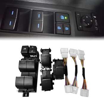 1Set Modrá LED dióda Napájania Okno Zdvihákov Prepnúť Tlačidlo s Káblom pre Toyota RAV4 RAV 4 2019 2020 LHD Podsvietenie Upgrade