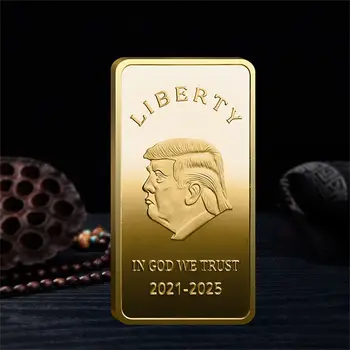 2021-2025 Trump Mince V Boha veríme Kampaň na Prezidenta Pamätnej Zlatej Mince v Zbierke Obdĺžnikový pozlátené Gold Bar