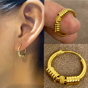 24k zlatom nezvyčajné krúžok náušnice kvety móda pre ženy ucho krúžky ženské šperky, piercing šperkov dievčatá