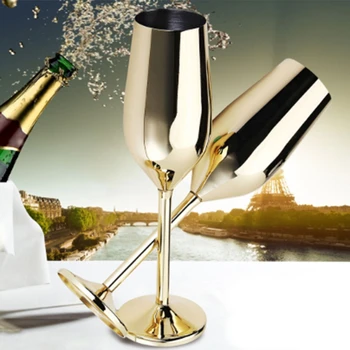 2ks/Set Nerozbitné Nehrdzavejúcej Šampanské Poháre zlatým Svadobné Opekať Šampanské Flauty Piť Pohár Strany Manželstva Víno