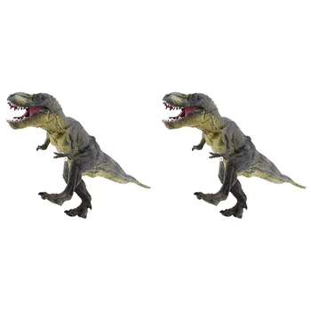 2X Jurský Tyrannosaurus Rex Dinosaura Model Veľké Pevné Simulované Dinosaura Hračky 30X13x5cm