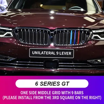 3ks Pre BMW 6 Séria GT G32 2018-2020 Auto Prednej Mriežky Vložky Čalúnenie Pásov M Farba Športové Pracky Gril Kryt Klip Príslušenstvo