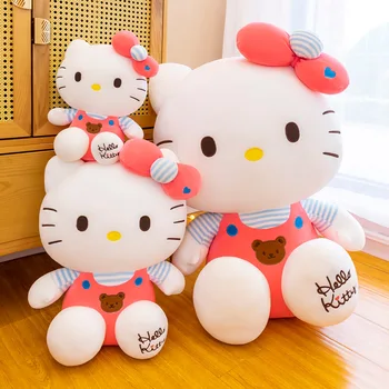 45 cm Kawaii Kitty Načechraný Plyšové Hračky Sanrio Anime, Komiksu, Anime Roztomilý Krásne Izba Dekor plyšová Dievčatá Darček k Narodeninám Oblečenie pre Bábiku