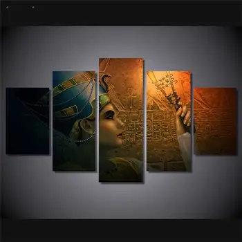 5 Panely Hd Vytlačené Nílu Pravítko Nefertiti Wall Art Maľovanie na Plátno Tlačiť Izba Dekor Tlače, Plagát, Obraz na Plátne P0591 dodávateľa