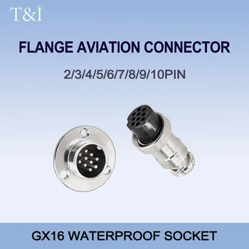 5sets GX16 Príruby montáž 3-jamkové stanovenie letectva konektor plug&socket 2/3/4/5/6/7/8/9/10pin kruhové konektory