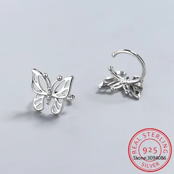 925 Sterling Silver Nová Žena Jemné Šperky Vysokej Kvality Crystal Zirkón Motýľ Ucho Klip Jednoduché Náušnice