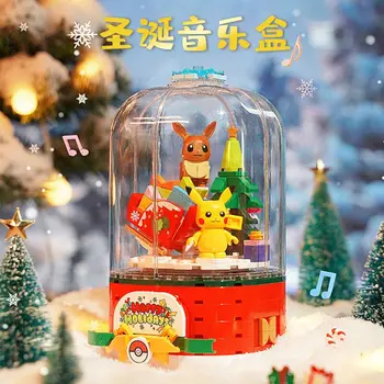 Anime Pokémon Pikachu údaje Music Box Hračka na Kreatívne detské Stavebné Bloky Kawaii Spinning Hračka Detí Vianočný Darček