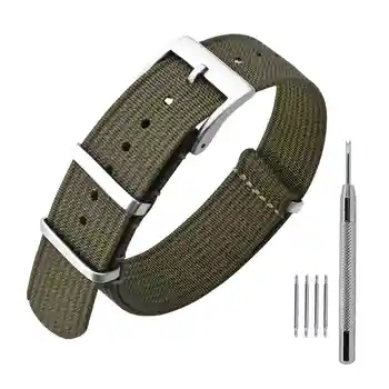 ANNEFIT Nylon Watchband 18 mm 20 mm 22 mm, jednodielne Nepremokavé Vojenské Sledovať Popruhy s Ťažkými Pracka