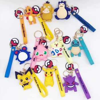 Autentické Pokemon Akcie Obrázok Pikachu Keychain Pokémon Keychain Squirtle Psyduck Keychain Batoh Prívesok Model Auta Keychains