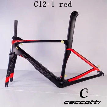 C12-1 ČERVENÝ matný carbon bike rám Ceccotti značky vysoko kvalitných Uhlíkových vlákien cestný bicykel bicykel rám cestnej bike rám uhlíka