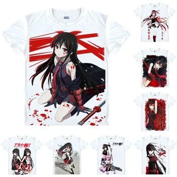 Coolprint Anime Tričko Akame ga ZABIŤ T-Shirts Multi-štýl Krátky Rukáv Night Raid Akame Lomky Cosplay Motivs Hentai Košele