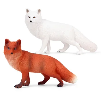 detské pevné simulácia voľne žijúcich živočíchov plastikový model hračka pevné fox veľký biely fox ručne vyrobené ozdoby