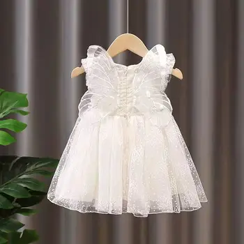 Detí motýľ sukňa detské detské vlna bod princezná sukne Nové Dievčatá v Lete nafúknuté šaty zahraničných štýl