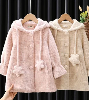 Dievčenské nový kórejský Módne kabát detí dlho pribrala baby Deti teplá zahraničných štýl kabát
