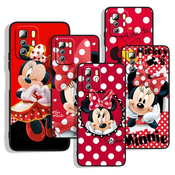 Disney Minnie Mouse Bod Pre Xiao Redmi Poznámka 11S 11T 11 10 10 9T 9S 9 8T 8 7 6 5A 5 4X Pro Black Soft Telefón Prípade Capa