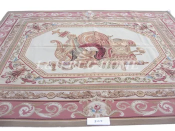 Doprava zadarmo, 8'x10' francúzsky Aubusson väzbe koberec, ručne tkané koberce, originálne orientované koberec royal štýl
