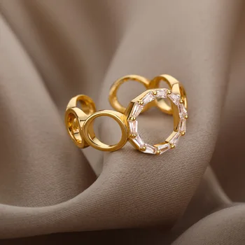 Drahokamu Duté Z Prstene Pre Ženy Geometrické Krúžok Nastaviteľné Otvorená Manžeta Zásnubný Prsteň Vintage Šperky Darček