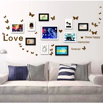 Farebný Motýľ, PVC samolepky na stenu domáce dekorácie na stenu dekor Spálne, Obývacia Izba Motýle Láska nálepky
