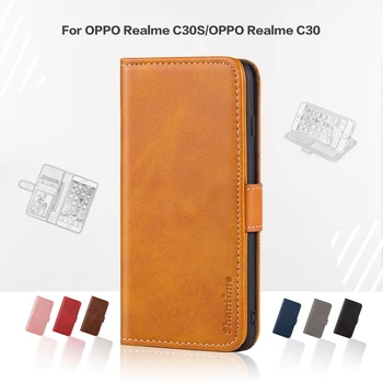 Flip Cover Pre OPPO Realme C30S Obchodného Prípadu Luxusné S Magnetom Peňaženky Prípade OPPO Realme C30 Kryt Telefónu