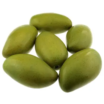 Gresorth 6pcs Umelé Realisticky Zelené Mango, Dekorácie Falošné Ovocie pre Domáce Stranu Fotografie Rekvizity
