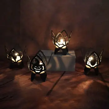 Halloeen Tému Kovové Svietniky Tekvica Spider Bat Sviečkový Retro Dekor Tabuľka Ornament Halloween Dekor Dodávky