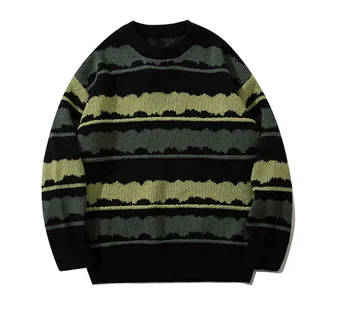 Harajuku vintage jumper prekladané škaredé sveter streetwear pulóver mužov nadrozmerné hip hop, punk knitwear video děda sveter