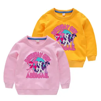 Horúce Dievčatká Cartoon Malý Poníka Tlač Bavlna T-shirts Pre Deti Krásna Pony, Mikiny Dievčatá na Jar Jeseň Oblečenie Mikiny