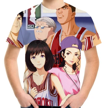 Japonské Anime TV Slam Dunk T-Tričko Pre Chlapca, Dievča, 4-20Y Dospievajúce Deti Narodeniny Oblečenie T Shirt Deti Detská Móda Tričko Cool Topy