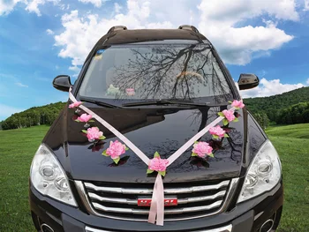 Jednoduchý Štýl Svadobné Auto Umelé Dekorácie, Kvety, Dekoračné Simulácia Ruže Kvet Svadobné Auto Dekor W0103