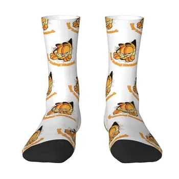 Kawaii Tlač je Obsadené Robiť Nič Garfields Ponožky pre Ženy, Mužov Tvárny Leto Jeseň Zima Vtipné Mačku Posádky Ponožky