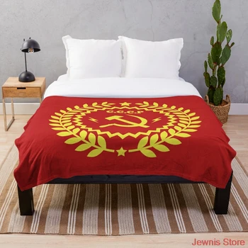 Komunizmus Symbol kosák a Kladivo Deka Tlače na Požiadanie Dekoratívne Sherpa Prikrývky na Gauč posteľ Darček