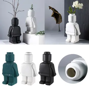 Kreatívne Ploche Domáce Dekorácie Remesiel Abstraktné Moderné Ozdobné Predmety, Keramických Robot Socha Kvetinové Vázy