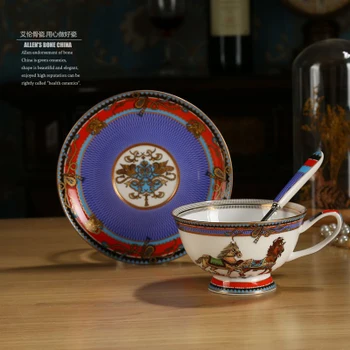Kôň kostného porcelánu šálku kávy, vysoko kvalitné luxusné šálku kávy, Britský zlatý večer šálka