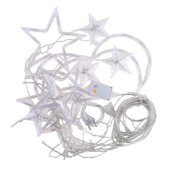 LED Reťazec Svetlo Pentagram Star Opony Svetlá Víla, Svadby, Narodeniny, Vianočné Osvetlenie, Výzdobu Svetlo-EU Plug