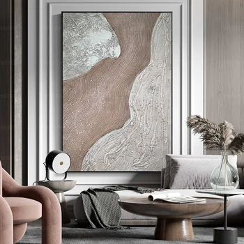 Luxusné Nordic abstraktné 100% Handmade Moderné olejomaľba Na Plátne Textúrou Stene Obývacia Izba, Spálňa Decor Estetické 2023