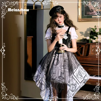 Melonshow Gothic Lolita Šaty Žien Japonskom Štýle Vintage Princezná Šaty Lístkového Rukáv Cute Party Šaty Sladké Cosplay Kostým