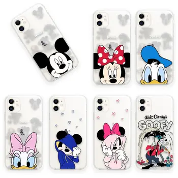 Mickey Mouse Anime Donald Duck Anime Comic Telefón puzdro Pre Apple iPhone14 13 12 11 Pro Max 8 7 SE XR XS Plus Jasné Kryt Fundas
