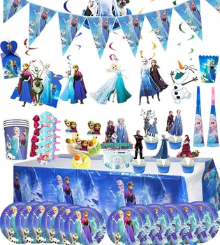 Mrazené Narodeniny Dekorácie, Party Jednorázový Riad Nastaviť Anna Elsa Princezná Karikatúra Tému Party Dodávky detské Hračky Dary