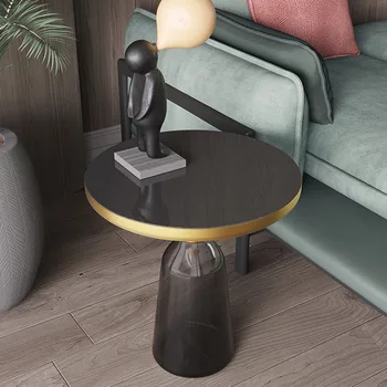 Nordic Sklenené Konferenčné Stolíky Obývacia Izba Moderná Obývacia Izba Minimalistický Malý Okrúhly Stôl Návrhár Luxusných Domov Spálne Nábytok