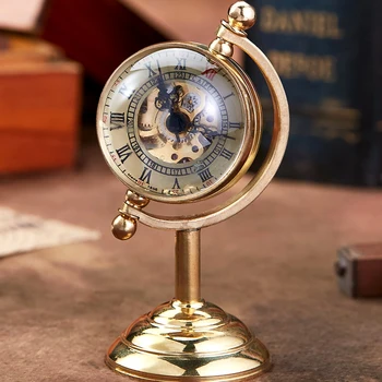 Nový Príchod Svete Mechanické Vreckové Hodinky Zlata, Tvorivé Mužov Stôl Hodiny Unikátny Transparentný Medi Stôl Hodiny reloj hombre Dary