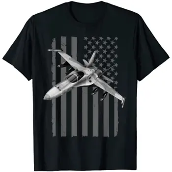 NÁS Jet Fighter Jet Plane Pilot Americkej Vlajky Muži T-Tričko Krátky Rukáv Bežné Bavlna Chlapci T-Shirts