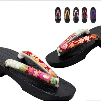 Paulownia Drevené Japonské Tradičné Geta Dreváky Kimono Špice Obuvi Anime Cosplay Topánky Flip Flops Orientálna Samuraj Kostým Sandále