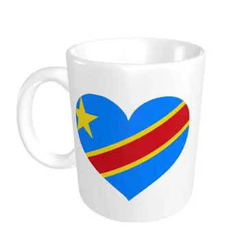 Promo Jedinečný Demokratickej Republike Kongo Srdce Vlajka Hrnčeky Geek R300 POHÁRE Tlač pivo hrnčeky