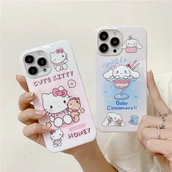 Sanrio Kawaii Hellokitty Cinnamonroll Telefón Prípade Iphone14 13 12 11 Pro Max Xr Xs Anime All-Inclusive Soft Shell Anti-Dro Hračka