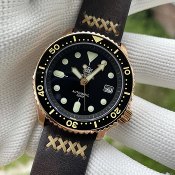 STEELDIVE SD1996S CUSN8 Bronz Dive Watch Abalone Matte Black Super Svietivý 200M Nepremokavé Retro Mechanické Náramkové hodinky Pre Mužov