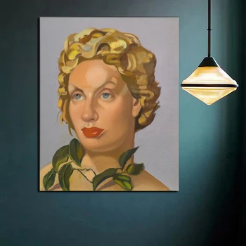 Tamara de Lempicka Žlté Vlasy Žena Maliarske Plátno Tlačiť Obývacia Izba Domova Moderné Nástenné Art olejomaľba Plagát Obrázky